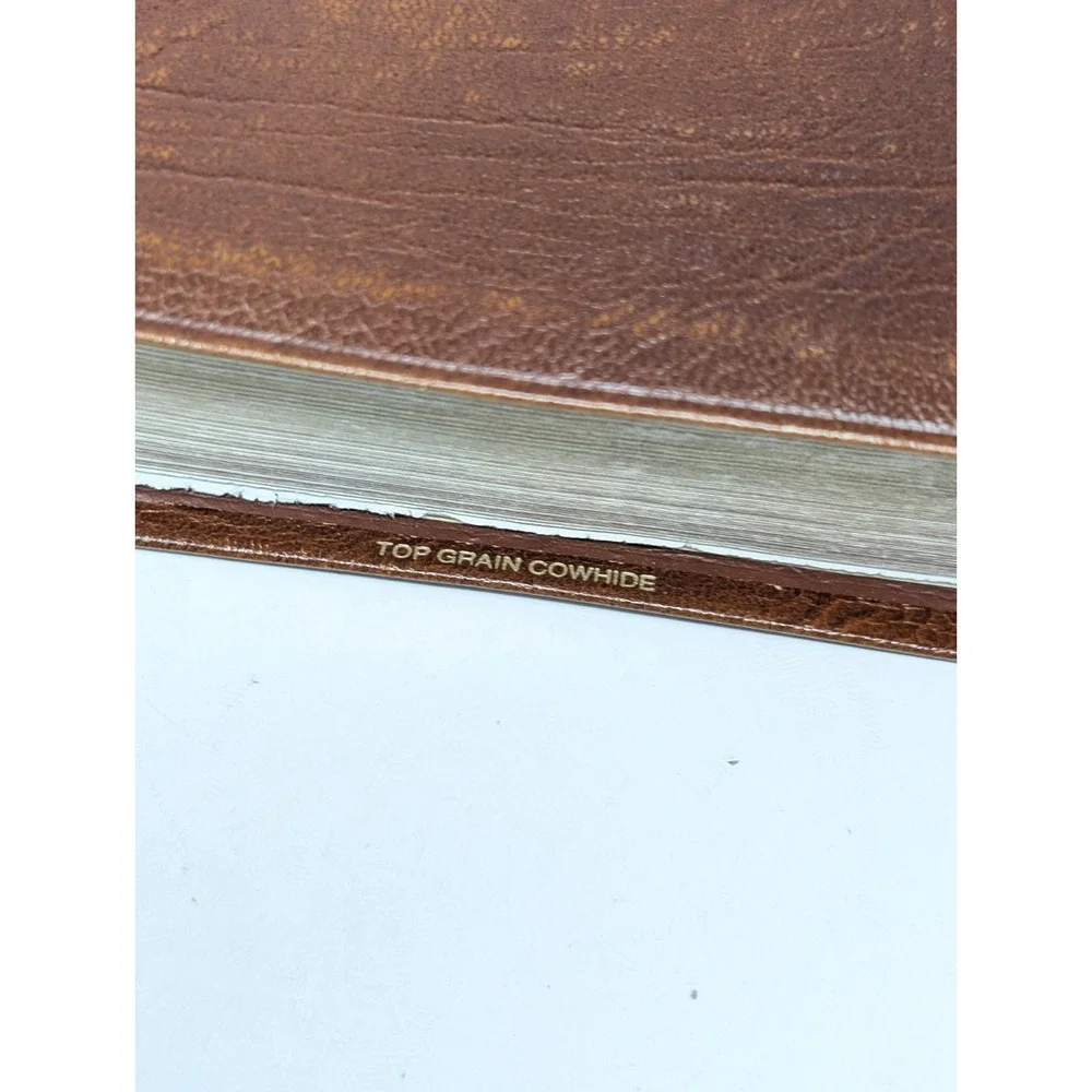 The Ryrie Study Bible NIV Brown Cowhide Leather Red Letter Moody 1986 80s VTG